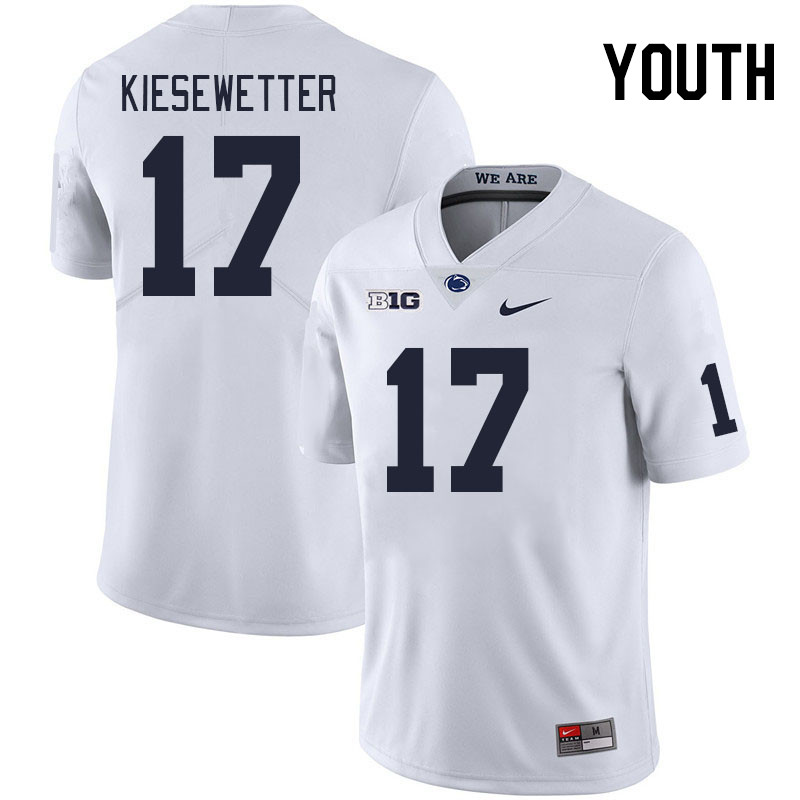 Youth #17 Karson Kiesewetter Penn State Nittany Lions College Football Jerseys Stitched Sale-White